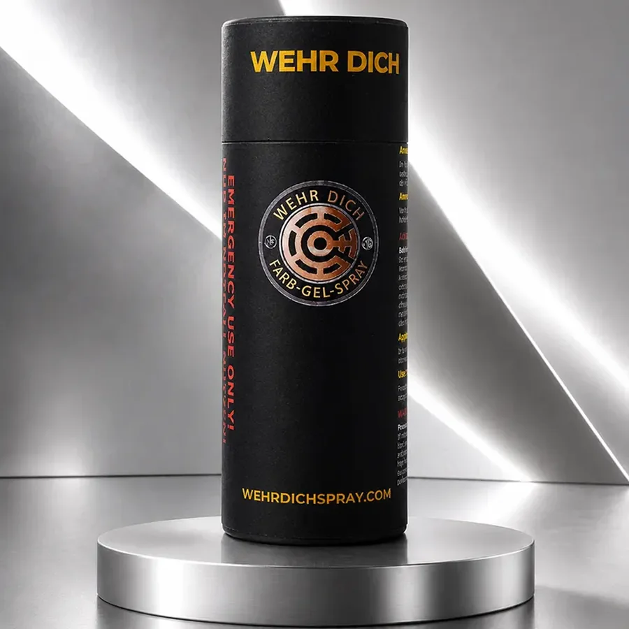 WEHRDICHSPRAY Geschenkpackung 50ml Farb-Gel-Spray Exclusive – Seitenansicht