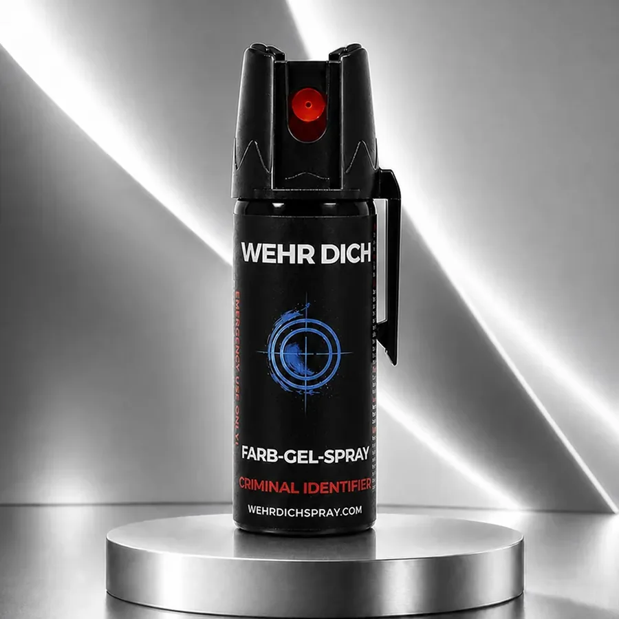 WEHRDICHSPRAY Neutral 50ml Farb-Gel-Spray Schlumpfblau – Seitenansicht