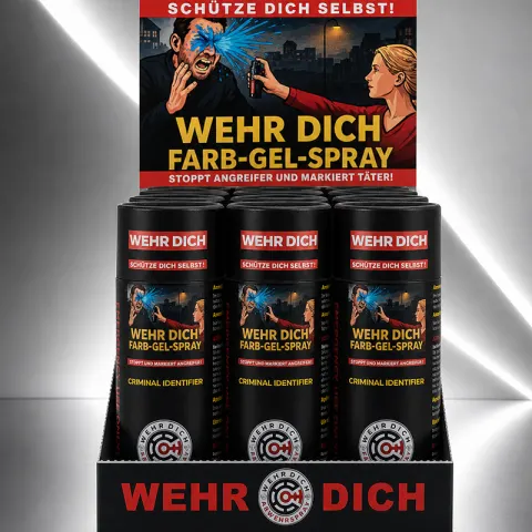 WEHRDICHSPRAY Freundschaftspackung 12x50ml Farb-Gel-Spray Blau