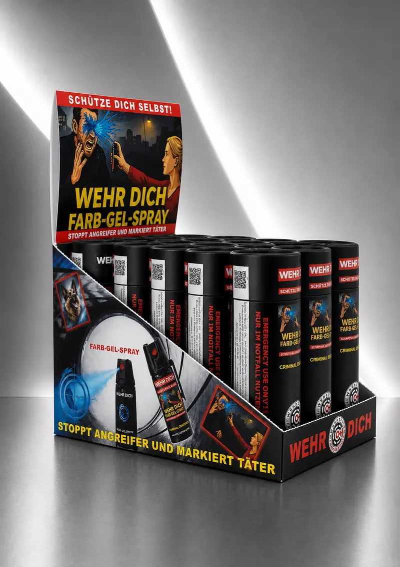WEHRDICHSPRAY Freundschaftspackung 12x50ml Farb-Gel-Spray Blau – Bild 2